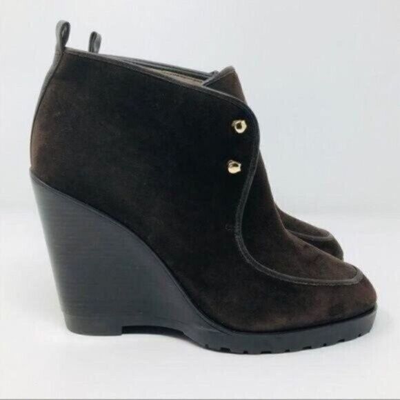 Michael Kors womans Brown suede wedged ankle boot 38 BoxM - Picture 2 of 5